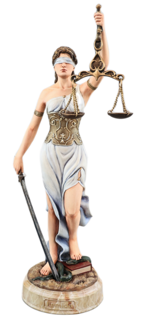 Статуэтка Греческая Богиня Фемида (со змеёй) (ручная роспись)