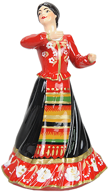 Статуэтка Казачка в танце красная малая (ручная роспись)