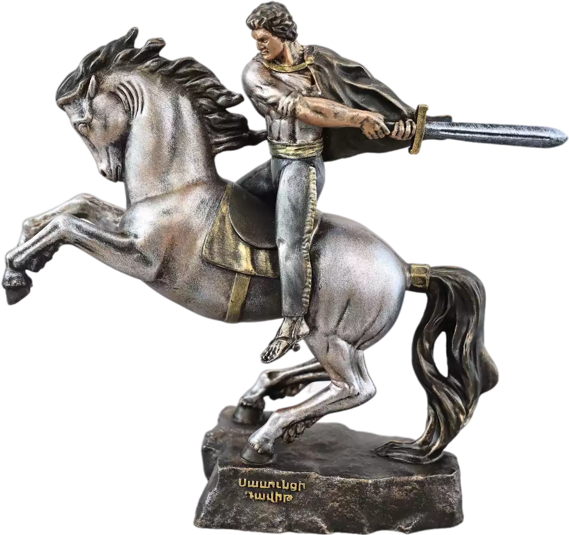 Статуэтка Давид Сасунский на коне (цвет Вернисаж)