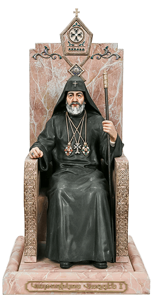 Статуэтка Католикос Вазген I на троне  (ручная роспись)