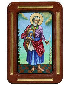 Икона "Апостол Святой Варфоломей" в резной рамке, 15 х 10