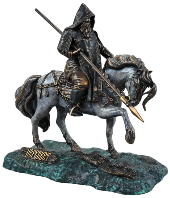 Статуэтка Святой Пересвет на коне (бронза, цвет Вернисаж)