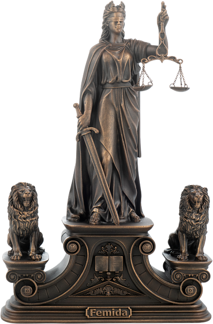 Статуэтка Богиня Фемида (со львами) (состаренная бронза)
