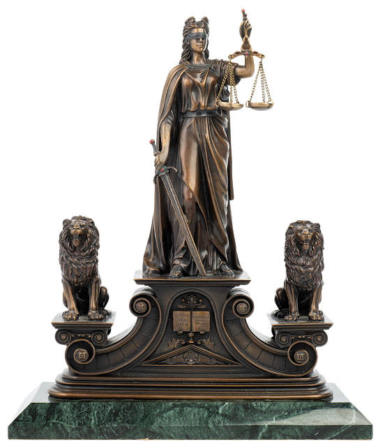Статуэтка Богиня Фемида (со львами) (бронза)