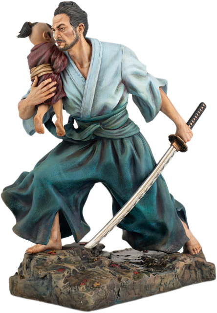 Статуэтка Самурай с ребёнком (ручная роспись) 