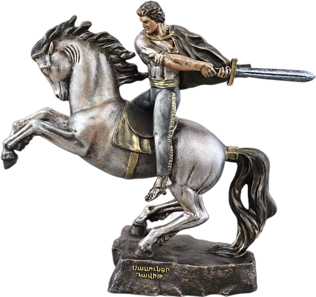 Статуэтка Давид Сасунский на коне (цвет Вернисаж)