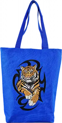 Сумка - Шопер / Тигр (цвет синий с черным)