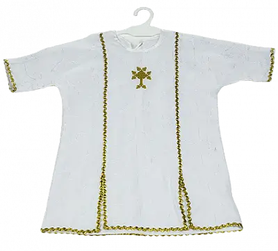 Крестильная рубашка армянская, муж., с золотым крестом
